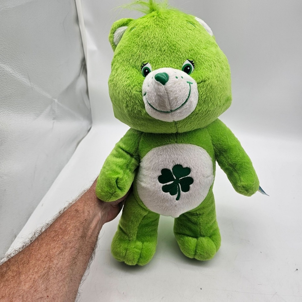 Care Bears Good Luck Bear Plush Green Shamrock 2005 Vintage 8" w/ Hang Tag